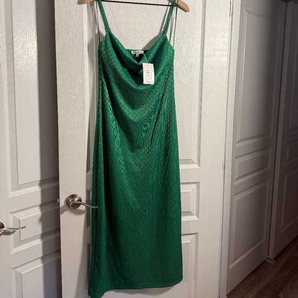 NWT - Milah Boutique - Olivia Cowl Neck Checked Maxi Dress - Small - Kelly Green - Picture 1 of 3